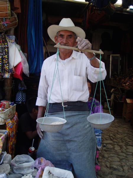 Man selling incense