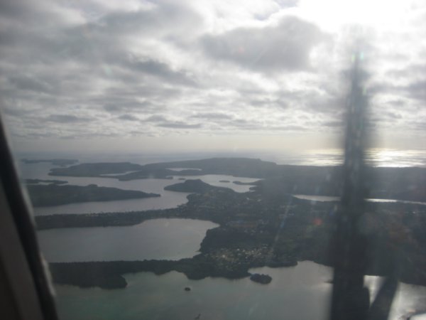 A view of the islands from the air