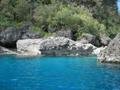 Volcanic rocks & blue water