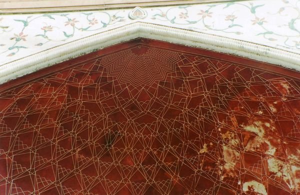 The workmanship in red sandstone