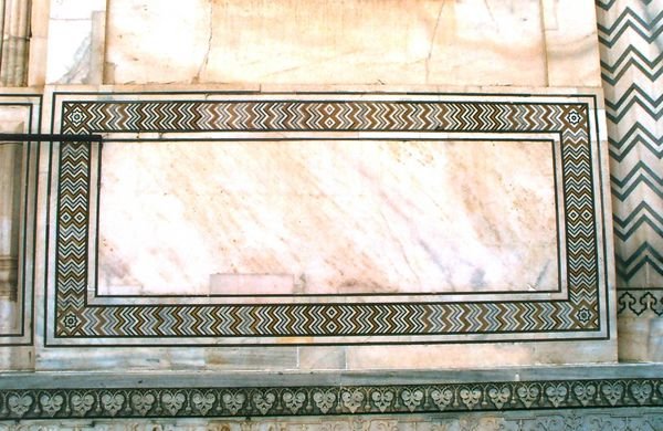 The inlay work in marble