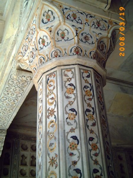 Intricately carved pillars