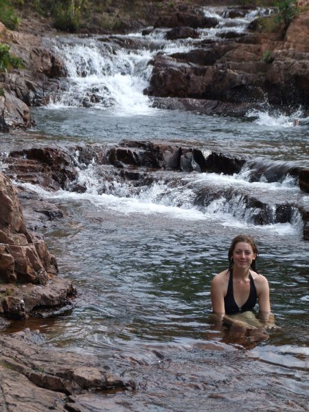 Bathing in a waterfall