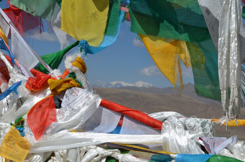 prayer flags and view