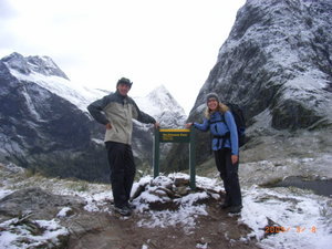 Me and Rob at the sign for MacKinnon's Pass