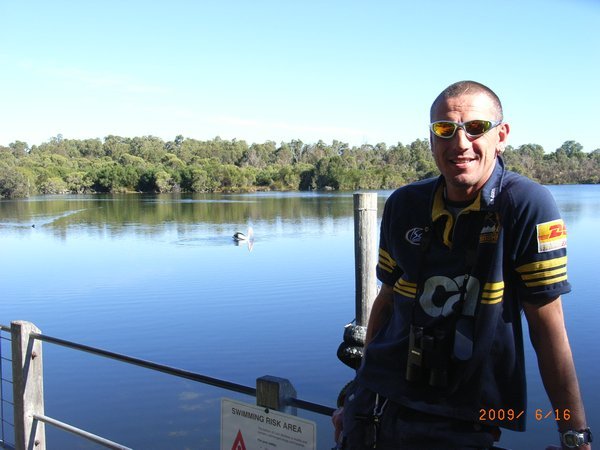 Rob at the lake in Yanchep National Park