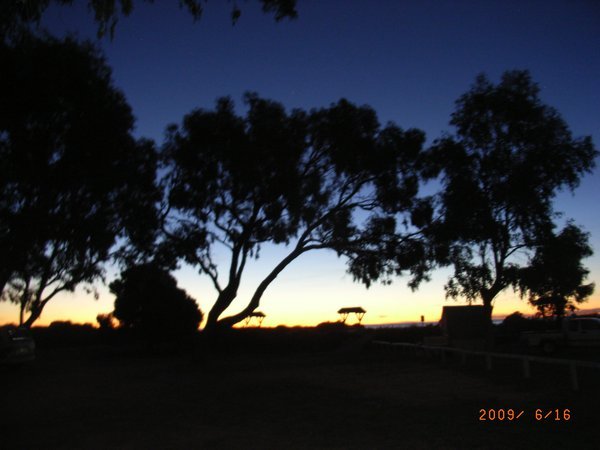 sunset at our Pinnacles campsite