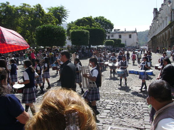 The Bands of the schools in procession