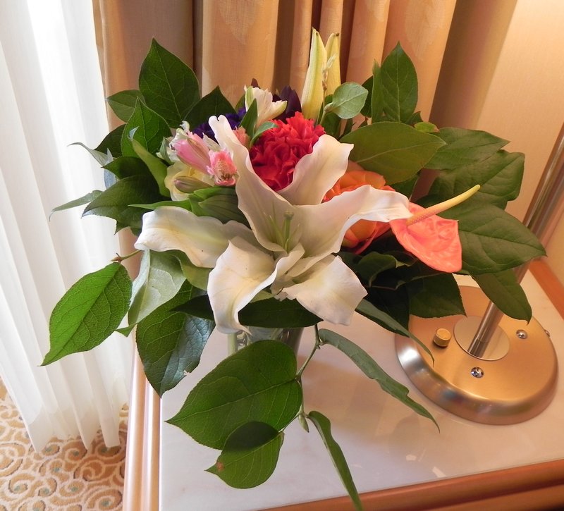 Flowers to brighten the suite