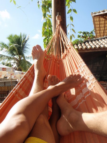 lazy feet in hammock
