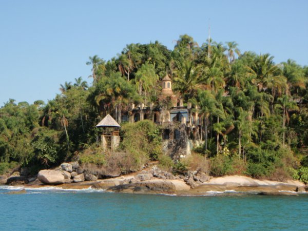 grand castle on an island