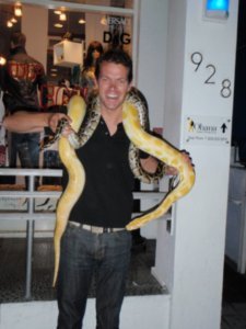 paul with 2 large snakes