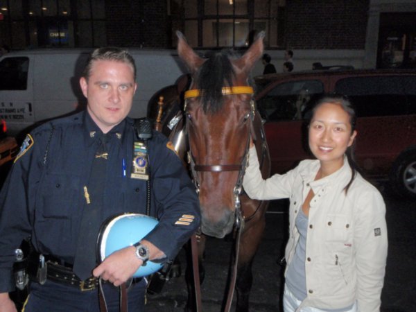 jean with NY police plus horse