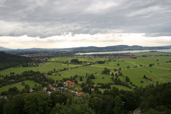 View over Fussen area from castle