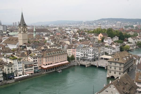 View over Zurich from tower