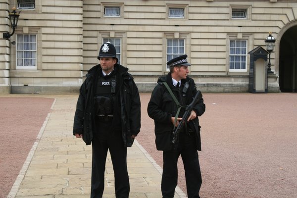 The Police outside Buckingham Palace