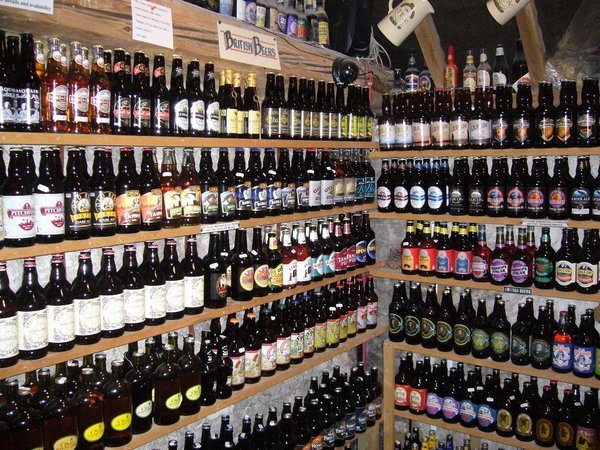 Some of the beer selection in the shop