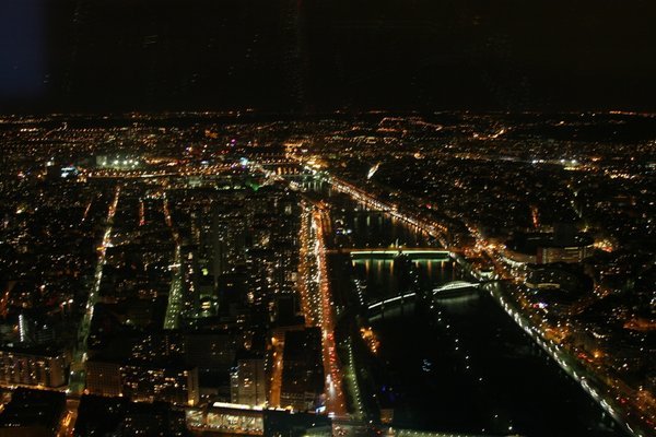 Paris at night from the Eiffel Tower