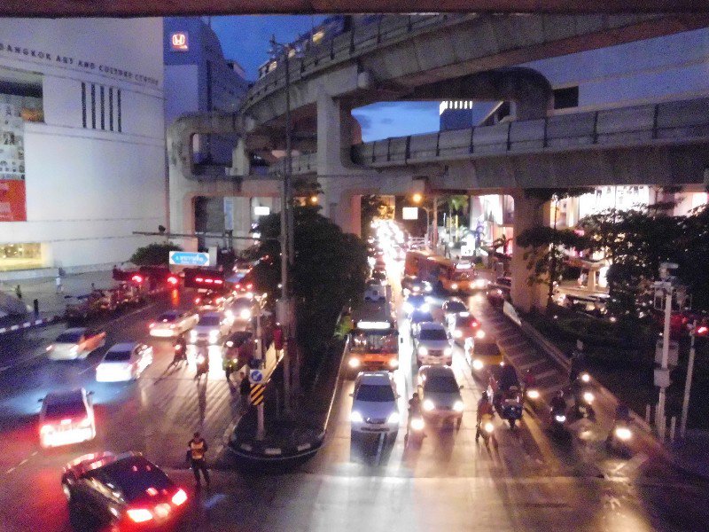 Traffic from skytrain level.
