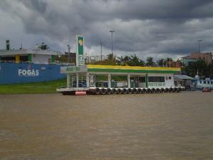 Floating Gas station in the Amazon