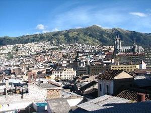View from my hostal, Secret Garden, Quito