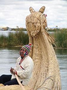 Reed boat, Uros Islands, Peru
