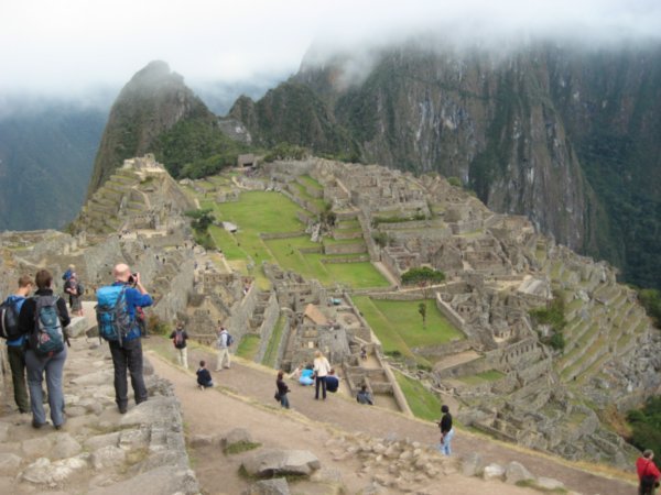 Walking down to Machu Picchu