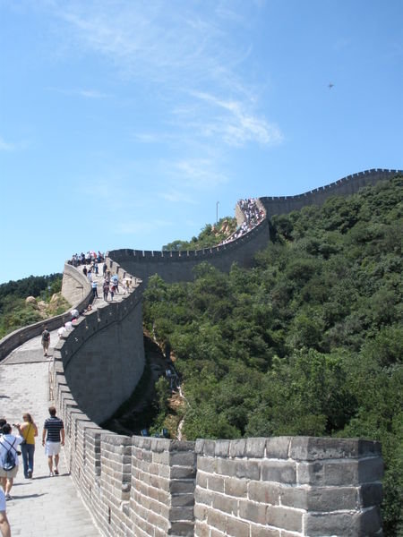 The wall winding up a hill