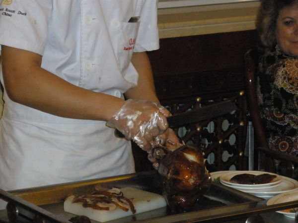 Carving the duck