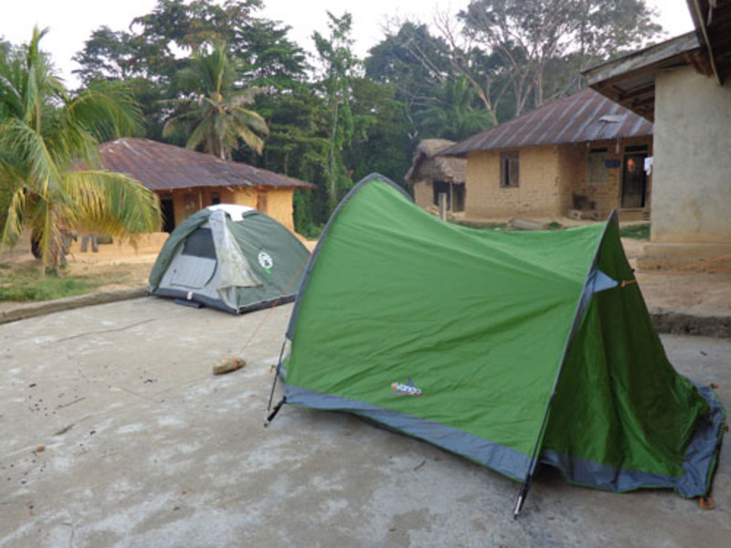 Camping in the village overnight