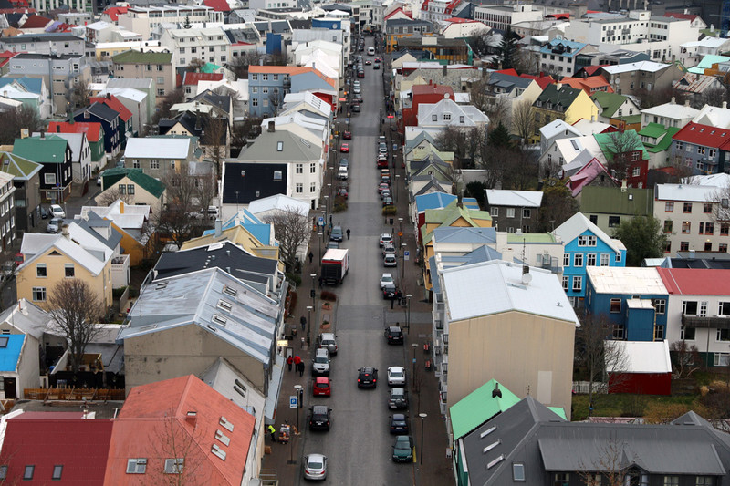 Reykjavik from the ultramodern church in town