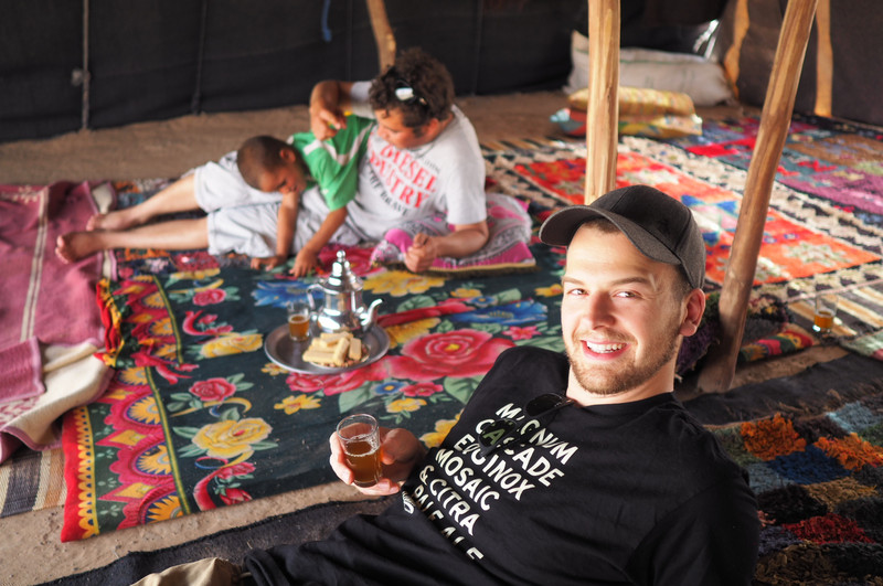 Hanging in the berber tent with some mint tea
