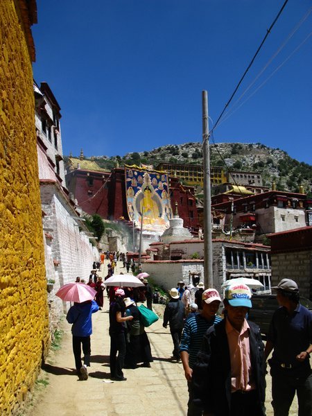 There was a special festival the day we went, where a giang thangka was unfurled for a couple of hours