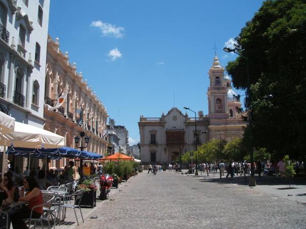 Cathedral and cafes, Salta