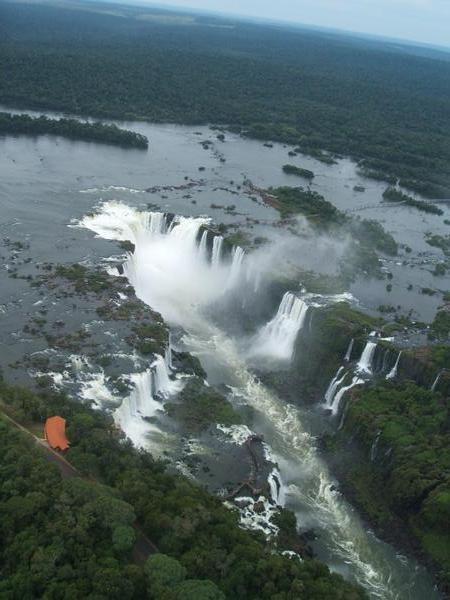 Iguacu Falls from helicopter