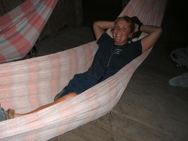 My hammock at the jungle camp