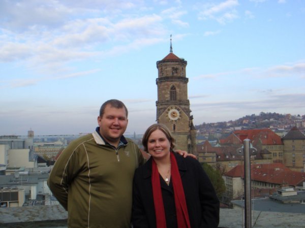 Jason and me from a rooftop cafe in Stuttgart