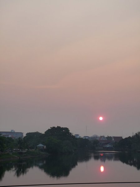 Sunsetting over the river