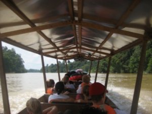 The long-tail boat on the way to Taman Negera National Park