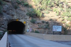 The tunnel shortcut between Zion and Bryce Canyons