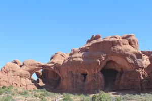Double arch with caves