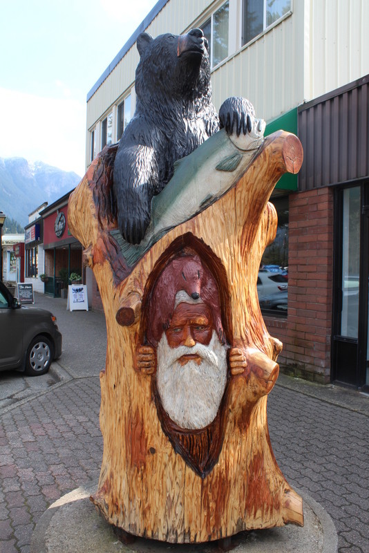Wood carving outside Blue Moose