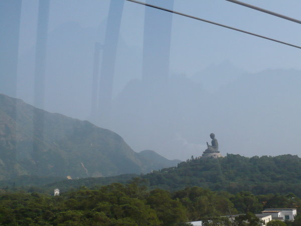View of the giant Buddha from cable car
