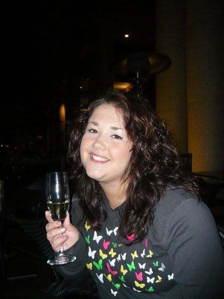 Me with my glass of champers!