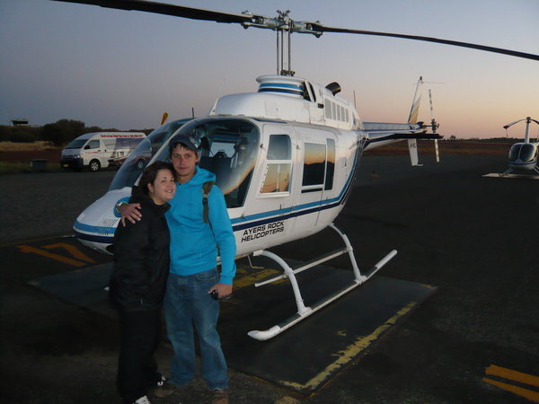 Our helicopter! 6am in the morning