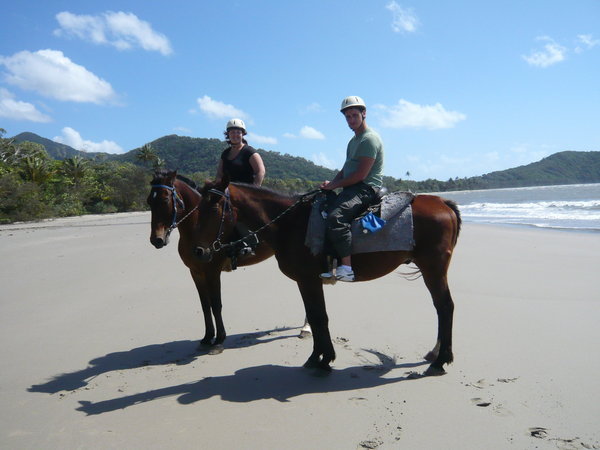 Horse riding along the beach at Cape Tribulation
