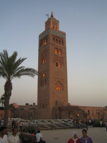 beautiful tower in Marrakech near entrance to the gigantic medina