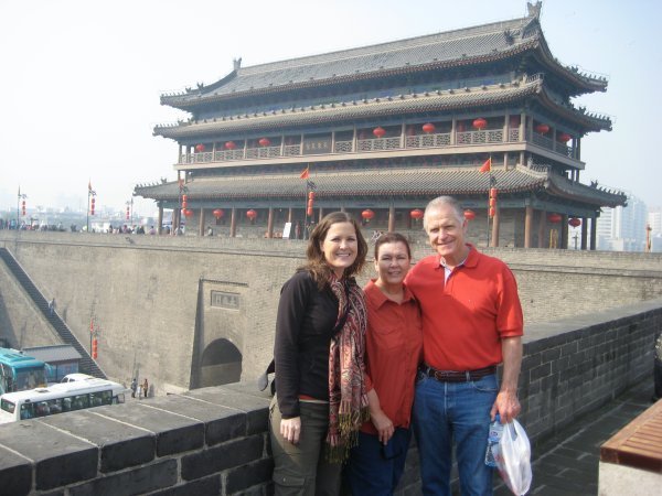 me, mom & dad at the Xian city wall