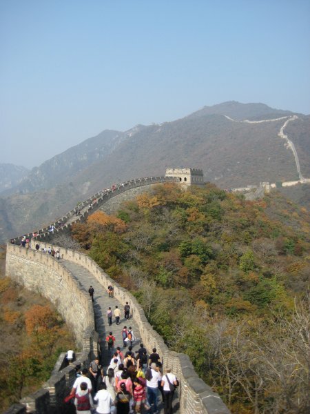 The Great Wall with lots of tourists