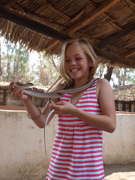 Brianna holding the snake